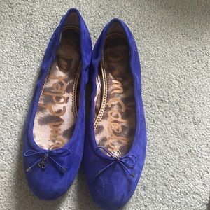 Size 11 Blue Suede Sam Edelman Flats- worn 2x